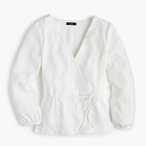 J.Crew Drapey crepe faux-wrap blouse top *NWT*